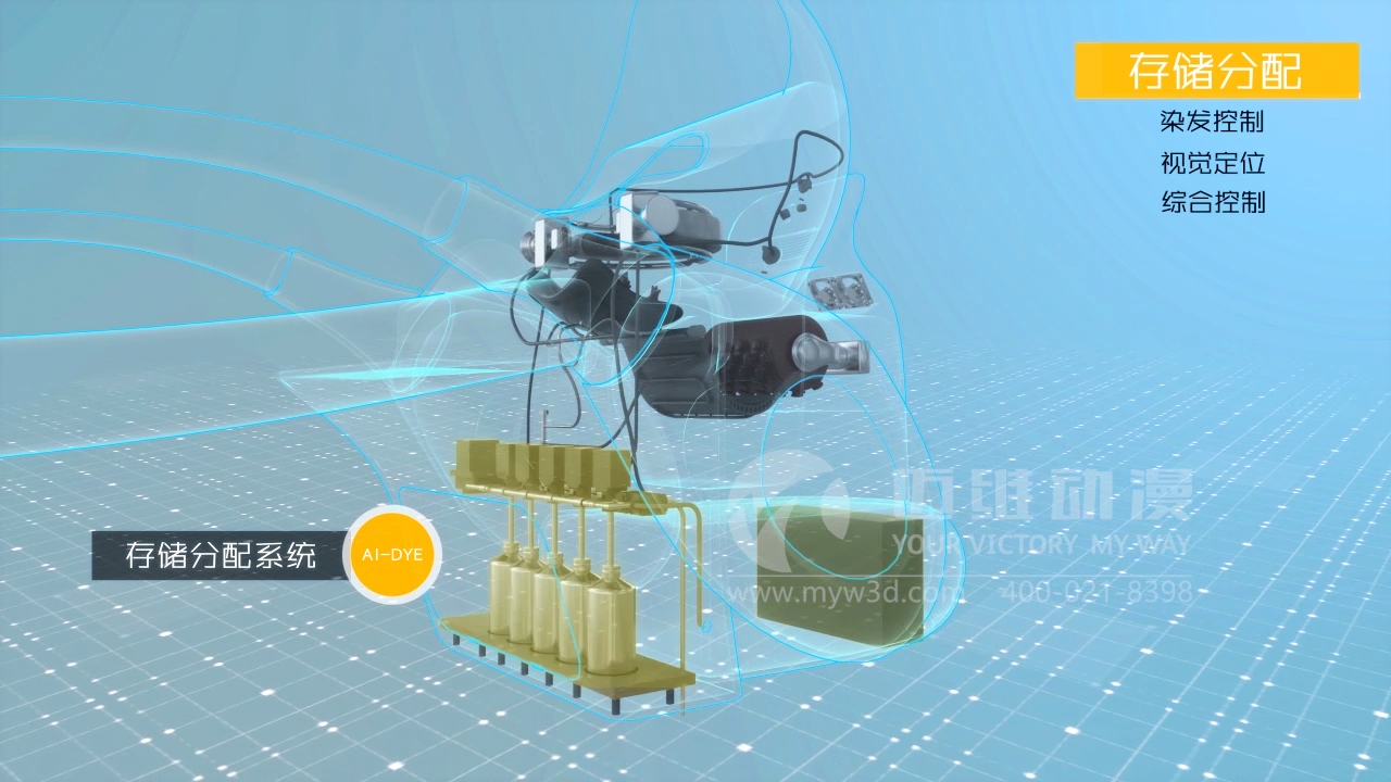 全自動染發(fā)設(shè)備三維動畫 全自動染發(fā)設(shè)備三維動畫