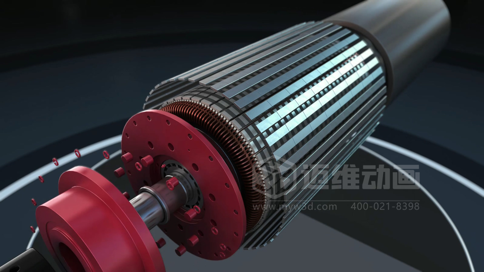 電機(jī)企業(yè)選型必看！三維動(dòng)畫還原永磁直驅(qū)電機(jī)全場(chǎng)景表現(xiàn)：從結(jié)構(gòu)、效能到場(chǎng)景應(yīng)用，可視化看懂 “無齒輪驅(qū)動(dòng)” 黑科技(圖2)