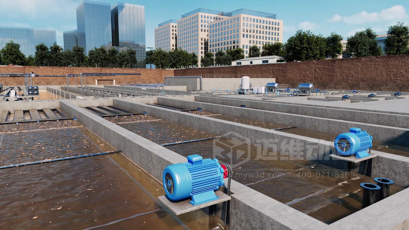 市政污水處理工藝三維動畫(圖2) 市政污水處理工藝三維動畫(圖2)