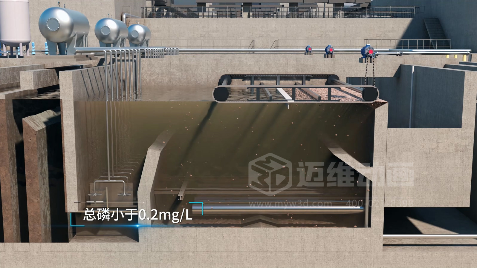 市政污水處理工藝三維動畫(圖6) 市政污水處理工藝三維動畫(圖6)