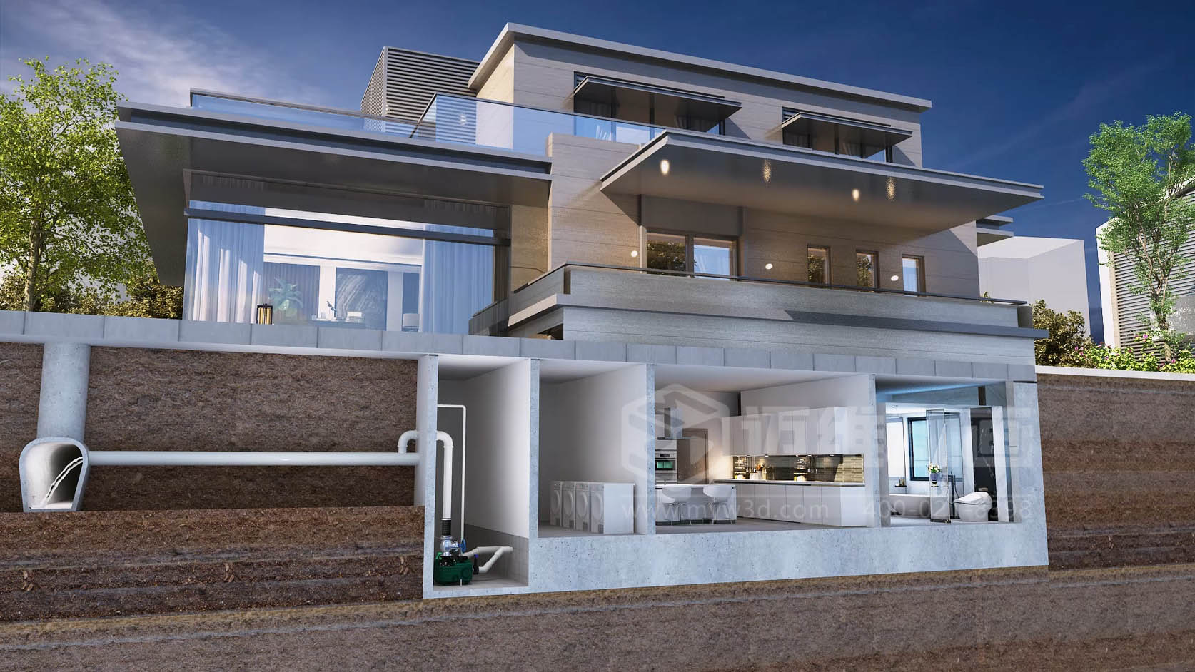 外置式污水提升泵站三維動(dòng)畫(圖4) 外置式污水提升泵站三維動(dòng)畫(圖4)